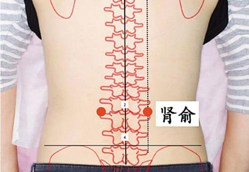 按揉肾俞穴